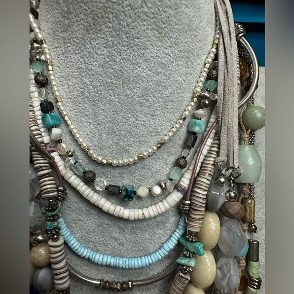 Set of 9 Gorgeous Handmade Boho Southwestern Tribal Statement Necklaces RARE Mix - Picture 5 of 9